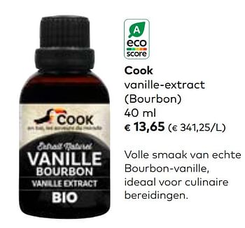 Promoties Cook vanille-extract bourbon - Cook - Geldig van 19/07/2023 tot 15/08/2023 bij Bioplanet