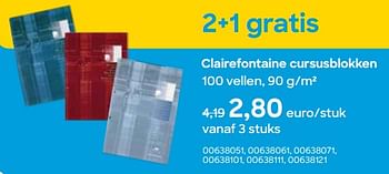 Promotions Clairefontaine cursusblokken - Clairefontaine - Valide de 01/08/2023 à 15/10/2023 chez Ava
