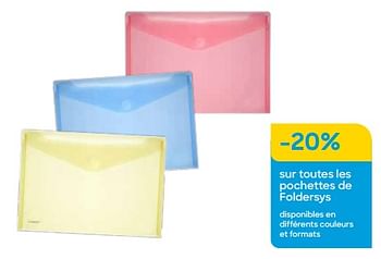 Promotions -20% sur toutes les pochettes de foldersys - FolderSys - Valide de 01/08/2023 à 15/10/2023 chez Ava