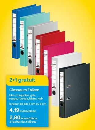 Promotions Classeurs falken - Falken - Valide de 01/08/2023 à 15/10/2023 chez Ava