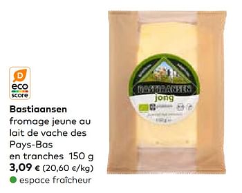 Promotions Bastiaansen fromage jeune au lait de vache - Bastiaansen - Valide de 19/07/2023 à 15/08/2023 chez Bioplanet