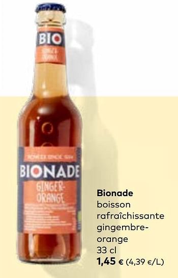 Promotions Bionade boisson rafraîchissante gingembreorange - Bionade - Valide de 19/07/2023 à 15/08/2023 chez Bioplanet