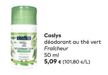 Promotions Coslys déodorant au thé vert fraîcheur - Coslys - Valide de 19/07/2023 à 15/08/2023 chez Bioplanet