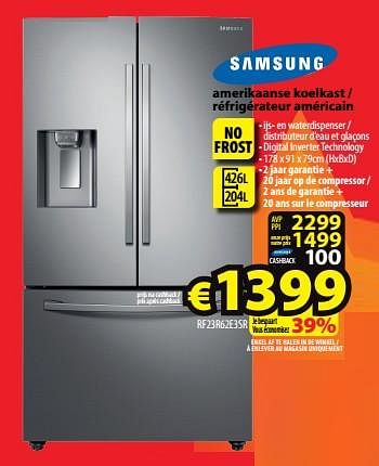 Promoties Samsung amerikaanse koelkast - réfrigérateur américain rf23r62e3sr - Samsung - Geldig van 26/07/2023 tot 02/08/2023 bij ElectroStock