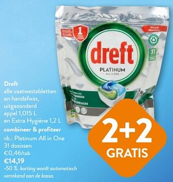 Promoties Dreft vaatwastabletten platinum all in one - Dreft - Geldig van 26/07/2023 tot 08/08/2023 bij OKay