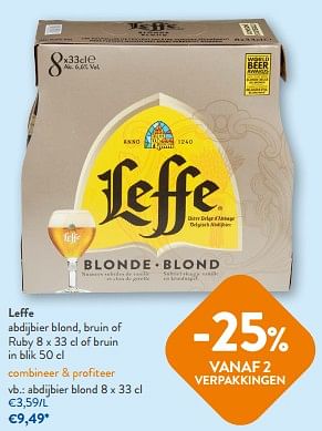 Promoties Leffe abdijbier blond - Leffe - Geldig van 26/07/2023 tot 08/08/2023 bij OKay