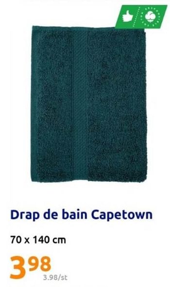 Promotions Drap de bain capetown - Produit Maison - Action - Valide de 19/07/2023 à 25/07/2023 chez Action