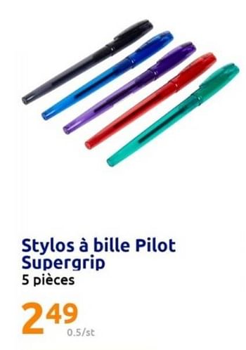 Promotions Stylos à bille pilot supergrip - Pilot - Valide de 19/07/2023 à 25/07/2023 chez Action