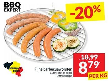Promoties Fijne barbecueworsten curry, kaasof peper - Huismerk - Intermarche - Geldig van 25/07/2023 tot 30/07/2023 bij Intermarche