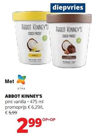 Promoties Abbot kinney’s pint vanilla - Abbot Kinney's  - Geldig van 27/07/2023 tot 09/08/2023 bij Spar (Colruytgroup)