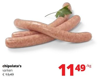 Promoties Chipolata’s varken - Huismerk - Spar Retail - Geldig van 27/07/2023 tot 09/08/2023 bij Spar (Colruytgroup)