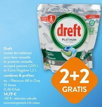 Promotions Dreft tablettes pour lave-vaisselle platinum all in one - Dreft - Valide de 26/07/2023 à 08/08/2023 chez OKay