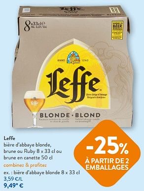 Promotions Leffe bière d’abbaye blonde - Leffe - Valide de 26/07/2023 à 08/08/2023 chez OKay