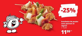 Promotions Brochette de poulet avec poivron et oignon - Produit Maison - Spar Retail - Valide de 27/07/2023 à 09/08/2023 chez Spar (Colruytgroup)