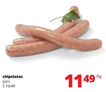 Promotions Chipolatas porc - Produit Maison - Spar Retail - Valide de 27/07/2023 à 09/08/2023 chez Spar (Colruytgroup)