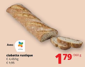 Promotions Ciabatta rustique - Produit Maison - Spar Retail - Valide de 27/07/2023 à 09/08/2023 chez Spar (Colruytgroup)