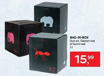 Promotions Bag-in-box ours wit , éléphant rosé of fourmi rood - Vins blancs - Valide de 09/08/2023 à 22/08/2023 chez Alvo