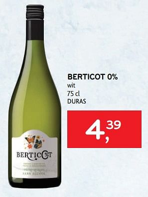 Promotions Berticot 0% wit - Vins blancs - Valide de 09/08/2023 à 22/08/2023 chez Alvo