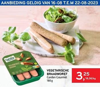 Promoties Vegetarische braadworst garden gourmet - Garden Gourmet - Geldig van 16/08/2023 tot 22/08/2023 bij Alvo