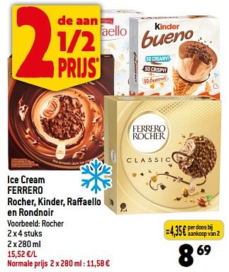 Promoties Ice cream ferrero - Ferrero - Geldig van 26/07/2023 tot 01/08/2023 bij Smatch