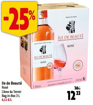 Promoties Ile de beauté rosé l’ame du terroir bag-in-box - Rosé wijnen - Geldig van 26/07/2023 tot 01/08/2023 bij Smatch