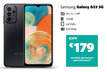 Promoties Samsung galaxy a23 5g - Samsung - Geldig van 26/07/2023 tot 31/07/2023 bij Base