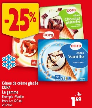 Promotions Cônes de crème glacée cora - Produit Maison - Louis Delhaize - Valide de 26/07/2023 à 01/08/2023 chez Louis Delhaize