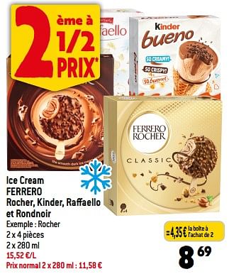 Promotions Ice cream ferrero - Ferrero - Valide de 26/07/2023 à 01/08/2023 chez Smatch