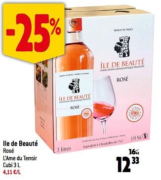 Promotions Ile de beauté rosé l’ame du terroir cubi - Vins rosé - Valide de 26/07/2023 à 01/08/2023 chez Louis Delhaize