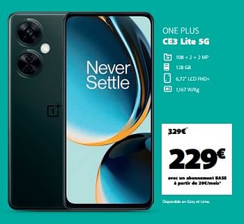 Promotions One plus ce3 lite 5g - OnePlus - Valide de 26/07/2023 à 31/07/2023 chez Base