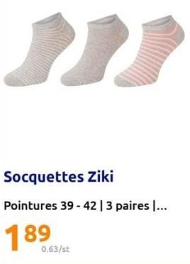 Promotions Socquettes ziki - Ziki - Valide de 26/07/2023 à 01/08/2023 chez Action