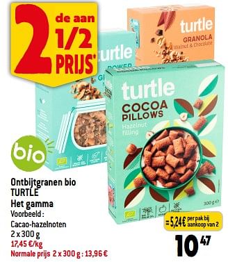 Promoties Ontbijtgranen bio turtle - Turtle  - Geldig van 26/07/2023 tot 01/08/2023 bij Louis Delhaize