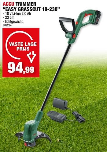Promoties Bosch accu trimmer easy grasscut 18-230 - Bosch - Geldig van 26/07/2023 tot 06/08/2023 bij Hubo