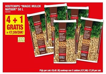 Promoties Houtchips magic mulch natuur - Acrofino - Geldig van 26/07/2023 tot 06/08/2023 bij Hubo