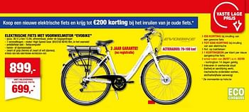 Promotions Elektrische fiets met voorwielmotor evobike - Evobike - Valide de 26/07/2023 à 06/08/2023 chez Hubo