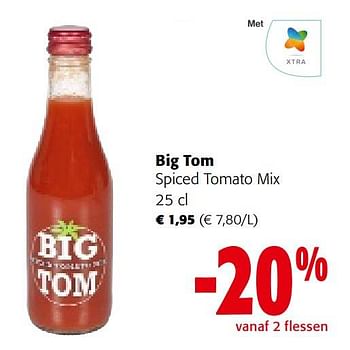 Promoties Big tom spiced tomato mix - Big Tom - Geldig van 26/07/2023 tot 08/08/2023 bij Colruyt