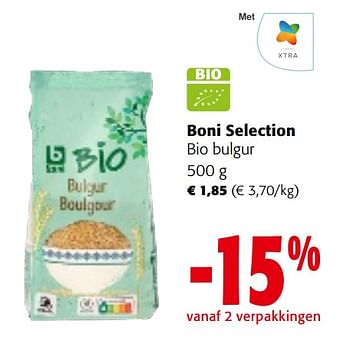 Promoties Boni selection bio bulgur - Boni - Geldig van 26/07/2023 tot 08/08/2023 bij Colruyt