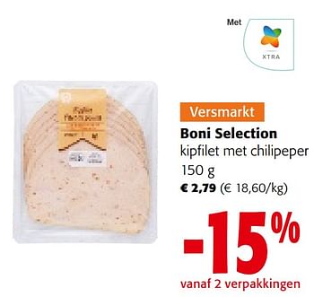 Promoties Boni selection kipfilet met chilipeper - Boni - Geldig van 26/07/2023 tot 08/08/2023 bij Colruyt