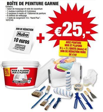 Promotions Boîte de peinture garnie - Produit maison - Hubo  - Valide de 26/07/2023 à 06/08/2023 chez Hubo