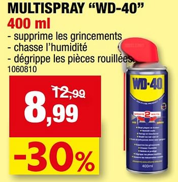 Promotions Multispray wd-40 - WD-40 - Valide de 26/07/2023 à 06/08/2023 chez Hubo