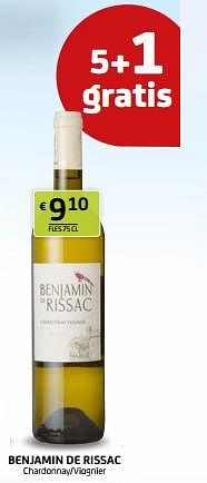 Promoties Benjamin de rissac chardonnay-viognier - Witte wijnen - Geldig van 28/07/2023 tot 10/08/2023 bij BelBev