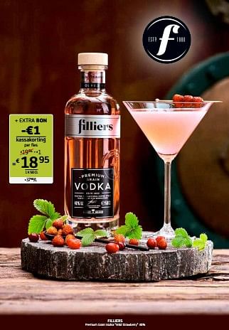 Promoties Filliers premium grain vodka wild strawberry - Filliers - Geldig van 28/07/2023 tot 10/08/2023 bij BelBev