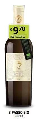 Promotions 3 passo bio bianco - Vins blancs - Valide de 28/07/2023 à 10/08/2023 chez BelBev