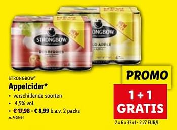 Promoties Appelcider - Strongbow - Geldig van 02/08/2023 tot 08/08/2023 bij Lidl