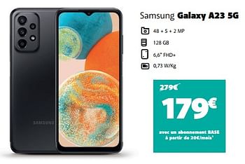 Promotions Samsung galaxy a23 5g - Samsung - Valide de 01/08/2023 à 11/08/2023 chez Base