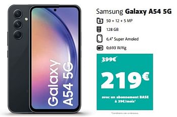 Promoties Samsung galaxy a54 5g - Samsung - Geldig van 01/08/2023 tot 11/08/2023 bij Base