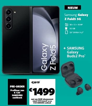 Promoties Samsung galaxy z fold5 5g - Samsung - Geldig van 01/08/2023 tot 11/08/2023 bij Base