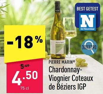 Promoties Chardonnayviognier coteaux de béziers igp - Witte wijnen - Geldig van 05/08/2023 tot 11/08/2023 bij Aldi