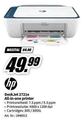 Viool Afkorten het ergste HP Hp deskjet 2721e all-in-one printer - Promotie bij Media Markt
