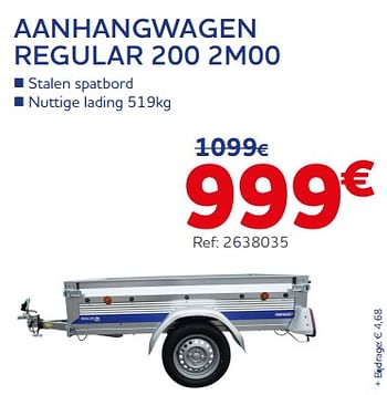 Promotions Aanhangwagen regular 200 2m00 - Norauto - Valide de 22/08/2023 à 10/10/2023 chez Auto 5